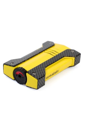 Conquistador Tek Torch Pürmüz Karbon Sarı Defi Extreme Dizayn Metal Puro Çakmağı CNQ-021