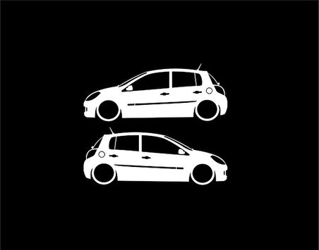 Oto Clio 3 Detaylı basık kelebek cam stickeri 2 adet