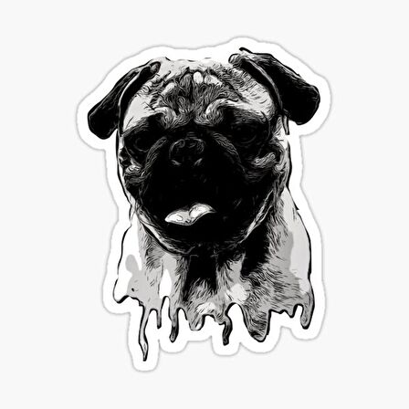 Pug Irkı Cinsi Köpek Sticker Araba Oto Yapıştırması 17CM A7