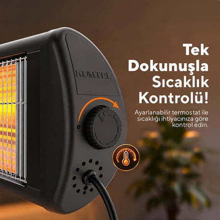 Kumtel 2500 W Termostatlı Duvar Tipi Infrared Elektrikli Isıtıcı EX-25