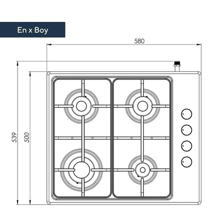 KUMTEL Emaye Set Üstü Beyaz Ocak (KO-420F)