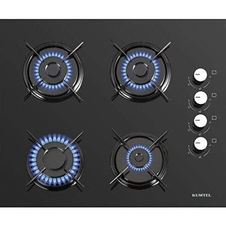 Kumtel Kristal Siyah Cam Turbo Ankastre Set (DA6-830 Siyah Davlumbaz + KO-40TAHDF Ankastre Siyah Ocak + B66 - SF2 (MT) 4 Pro 3 Düğme (Plus)