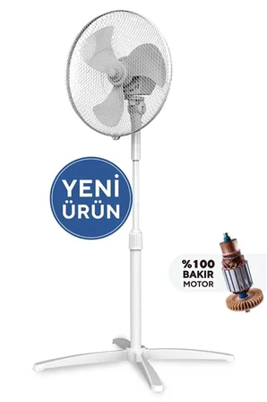 Kumtel KTF-290 Ayaklı Vantilatör 16inç 40W BEYAZ RENK