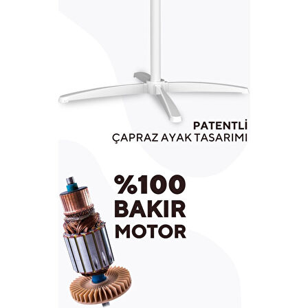 Kumtel KTF-290 Beyaz Vantilatör 16 inç