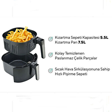 Kumtel HAF-03 Yağsız Airfryer Siyah