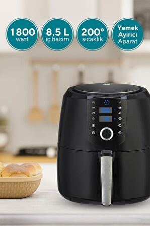 Kumtel HAF-06 8.5 lt Yağsız Airfryer Siyah