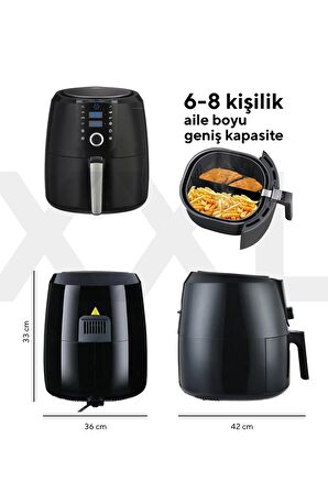 Kumtel HAF-06 8.5 lt Yağsız Airfryer Siyah