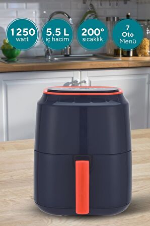 Lacivert Digital Fastfryer (YAĞSIZ FRİTÖZ AİRFRYER)