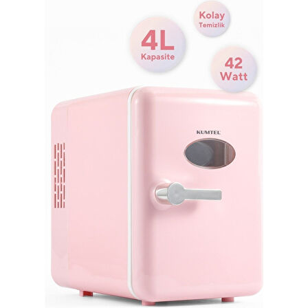 Kumtel Mini İçecek ve Kozmetik Buzdolabı 4L HMFR01 Pembe