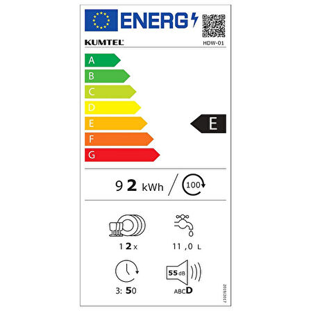Kumtel HDW-01 4 Programlı Bulaşık Makinesi