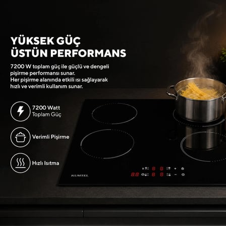 Kumtel İndüksiyonlu Cam Ankastre Ocak HI6-4TB