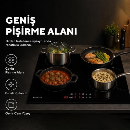Kumtel İndüksiyonlu Cam Ankastre Ocak HI6-4TB