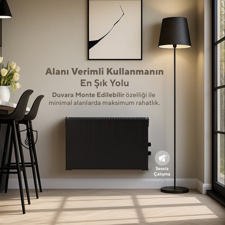 Kumtel Siyah Konvektör Isıtıcı 2500W HC-2947