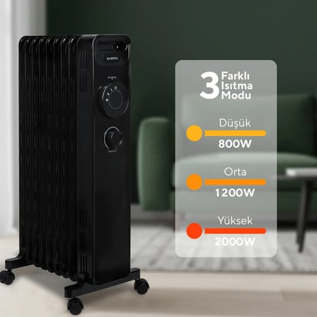 Kumtel 9 Dilim Siyah Radyatör Kum-1225S