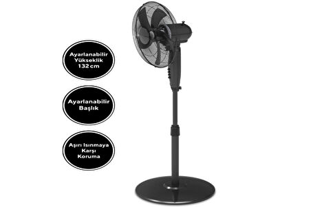 Kumtel KTF-330 Vantilatör - Siyah - 45 Watt