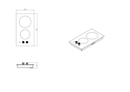 Luxell Siyah Domino Vitroseramik Cam Set Üstü Ocak (V3-02)