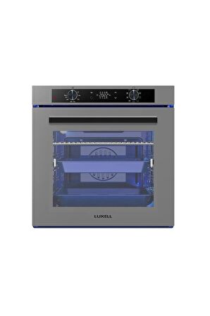 LUXELL 2'Lİ SET(88 Litre A-68 Sgf3 Platinum Metalik Gri Ankastre 9+1 Programlı Dijital Fırın / DA-83