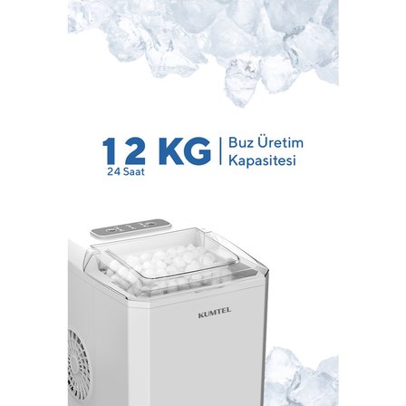 kumtel otomatik buz makinesi him-02 12 kg günlük kapasite