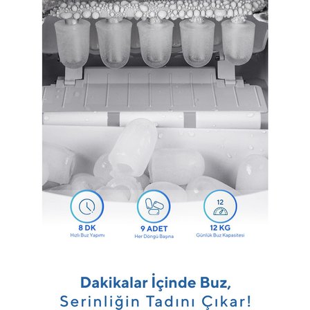 kumtel otomatik buz makinesi him-02 12 kg günlük kapasite