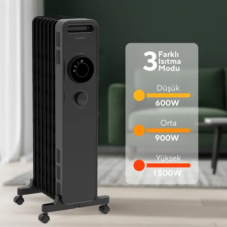 Kumtel 7 Dilim Siyah Radyatör KUM-1220S