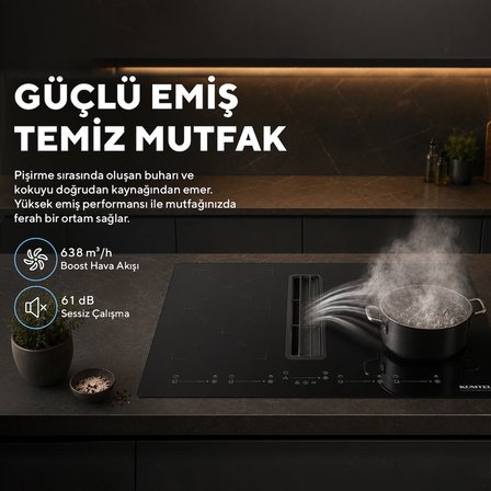 Kumtel Davlumbaz Entegreli İndüksiyon Ocak HFLOW-6074