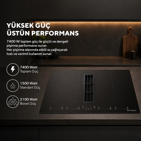 Kumtel Davlumbaz Entegreli İndüksiyon Ocak HFLOW-6074