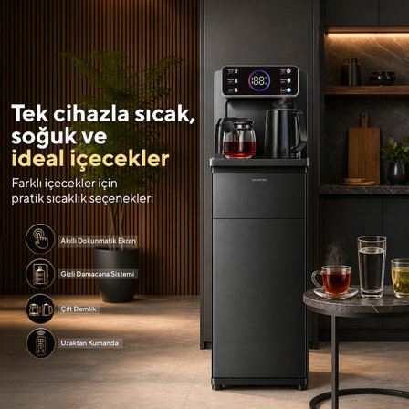 Kumtel HWDTB-02 Gizli Damacanalı Dijital Sıcak-Soğuk Su Sebili ve Otomatik Çay Makinesi