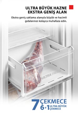 Toshiba Hızlı ve Dengeli Soğutma 238 L Dikey Derin Dondurucu Beyaz GR-RU312WE-(01)