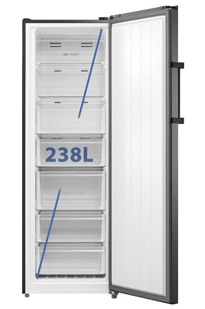 Toshiba Hızlı ve Dengeli Soğutma 238 L Dikey Derin Dondurucu Morandi Gri GR-RU312WE-PMT(06)