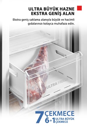 Toshiba Hızlı ve Dengeli Soğutma 238 L Dikey Derin Dondurucu Morandi Gri GR-RU312WE-PMT(06)