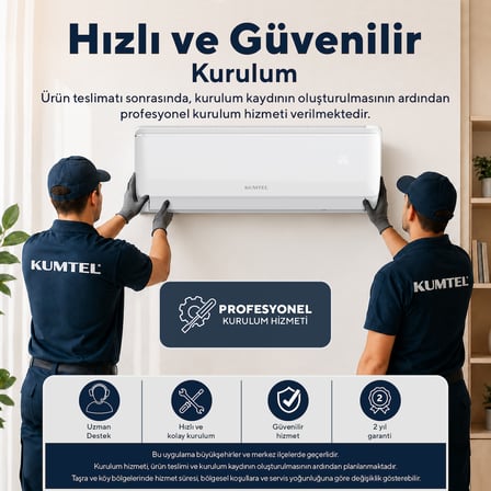 Kumtel Sugi Kmsac-12 12.000 Btu A++ İnverter Duvar Tipi Split Klima (Montaj Dahil)
