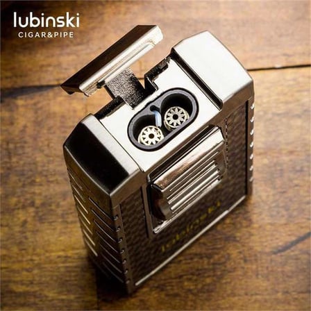 Lubinski Yeni Stil Delicili Çift Torch Puro Çakmağı Gunmetal LB-146