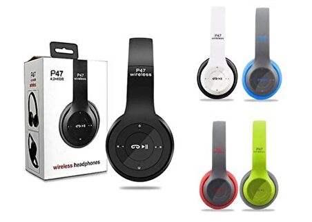 Polygold P47 Wireless Bluetooth Kulaklık Mp3 Güçlü Bass Fm