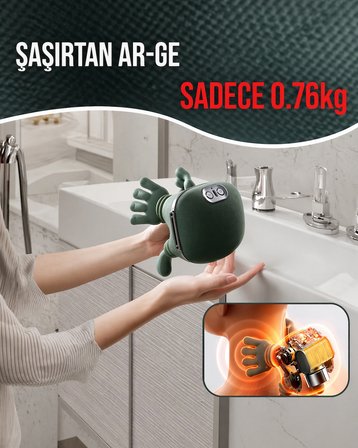Nivego Premium Kablosuz Boyun Masaj Aleti – Isıtmalı Derin Yoğurma Masajı, Taşınabilir Masaj Cihazı Gerçek El Hissi