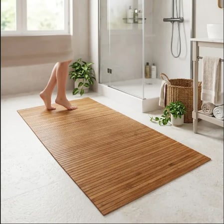 Doğal Bambu Çok Amaçlı Mat Banyo Paspası Mutfak Yolluğu 50x120 cm