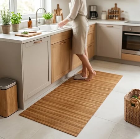 Doğal Bambu Çok Amaçlı Mat Banyo Paspası Mutfak Yolluğu 50x120 cm