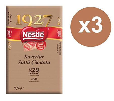 Nestle 1927 Kuvertür Sütlü Çikolata - 2,5 Kg X 3 Adet