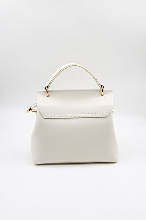 Kriste Bell İthal Kadın Çanta Charmlı El Çantası KB006 - Beyaz