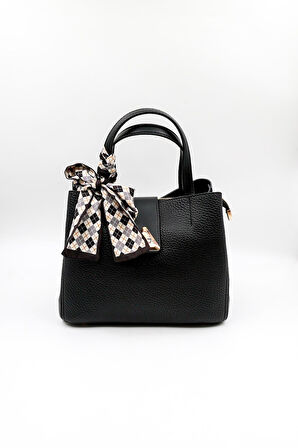 Kriste Bell Marka İthal Fular Detaylı Klasik Bayan Çanta KB012 Siyah