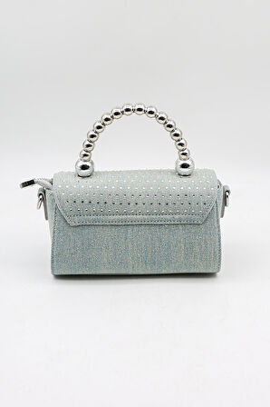 Kriste Bell Marka İthal Kot Taşlı Spor Şık kadın Çanta KB056 Kot Mavi