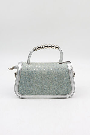 Kriste Bell Kadın Kot ve Taşlı Çapraz Çanta KB 058 - Kot Mavi