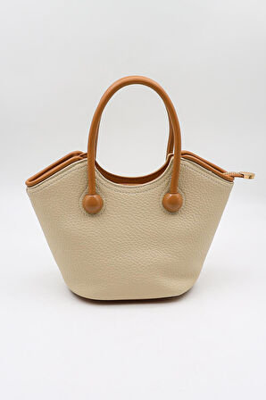 Kriste Bell İthal Kadın El ve Çapraz Çanta KB066 - Bej