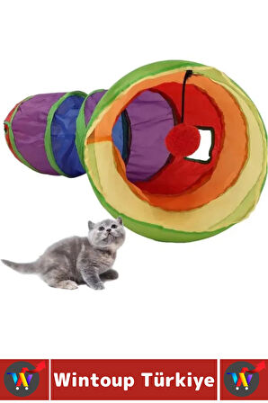 Premium Kedi Köpek Eğlenceli Oyuncak Sağlıklı Kokusuz Bağımsız Oyun Evcil Hayvan Tüneli 115 X 25 Cm
