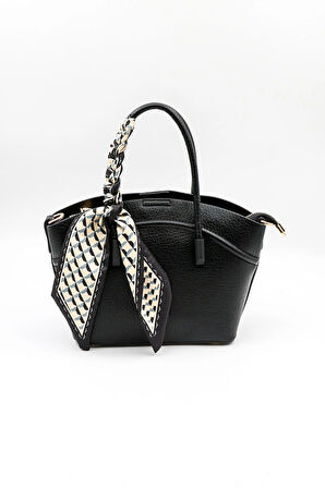 Kriste Bell İthal Kadın Fular Detaylı El ve Çapraz Çanta KB592 - Siyah