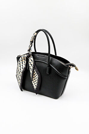 Kriste Bell İthal Kadın Fular Detaylı El ve Çapraz Çanta KB592 - Siyah