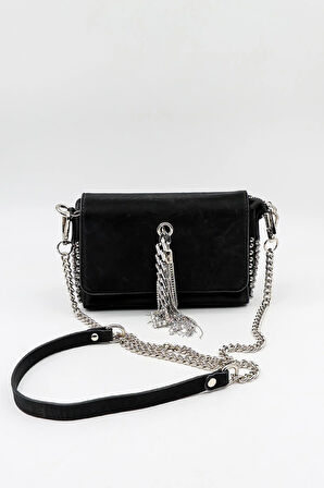 Kriste Bell Marka İthal Zımba ve Taş Detaylı Günlük Şık Kadın Çanta KB662 Siyah