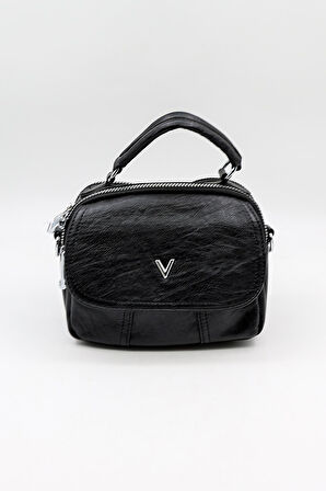 Kriste Bell Marka İthal YıkamaDeri kadin Çanta KB786 Siyah