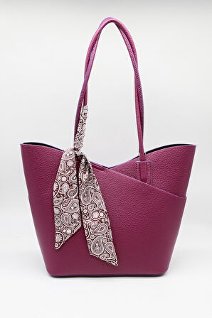 Kriste Bell Marka İthal Fularlı Bayan Kol Çanta KB763 Mor