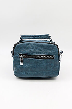 Kriste Bell Marka İthal YıkamaDeri kadin Çanta KB786 Mavi