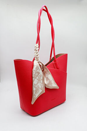 Kriste Bell Marka İthal Fularlı Bayan Kol Çanta KB763 Fuşya